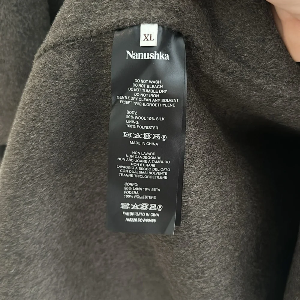 NWT Nanushka Janno wool Coat Size XL
